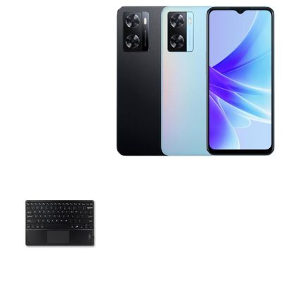 BoxWave Keyboard Compatible with Oppo A57s - SlimKeys Bluetooth Keyboard with Trackpad, Portable Slim TouchPad - Jet Black