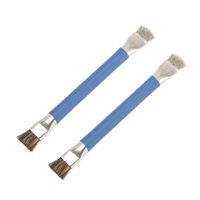 2Pcs Motherboard IC Cleaning Brush, Double Head Antistatic Brush Dust Removal Brush Stainless Steel ESD Safety Brush for Tablet PC