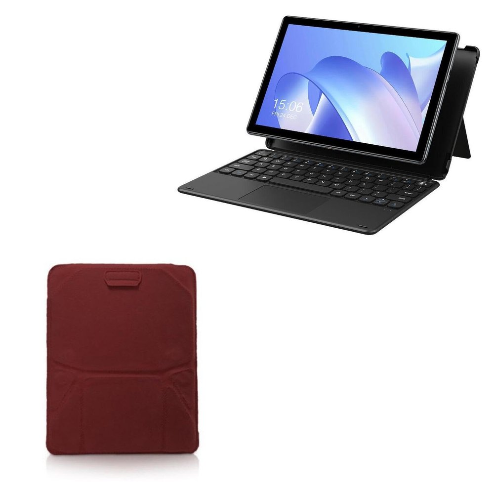 BoxWave Case Compatible with Chuwi Hi10 Go - Velvet Pouch Stand, Velour Slip Sleeve Built-in Foldable Kickstand - Burgundy