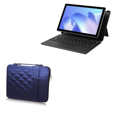 BoxWave Case Compatible with Chuwi Hi10 Go - Quilted Carrying Bag, Soft Synthetic Leather Cover w/Diamond Design - Navy