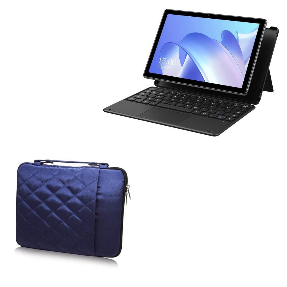 BoxWave Case Compatible with Chuwi Hi10 Go - Quilted Carrying Bag, Soft Synthetic Leather Cover w/Diamond Design - Navy
