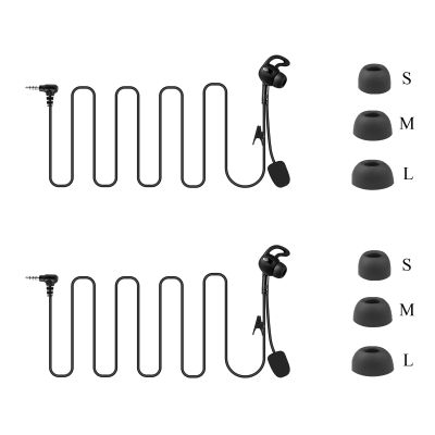 MIMIRACLE 2 Pack Referee Headset, Right-Ear in Ear HiFi Earphone Earpiece Fit for V6 V4 FBIM Football Soccer Coach Intercom