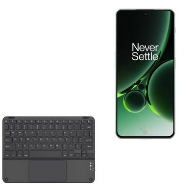 BoxWave Keyboard Compatible with OnePlus Nord 3 - SlimKeys Bluetooth Keyboard with Trackpad, Portable Slim TouchPad - Jet Black