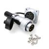 ZBLZGP WS20 6Pin Industrial Wire Connector Panel Mount Waterproof Plug Socket WS20 25A/5A 6 Pin Aviation Power Metal Threaded Soldering Wire to Board Cable view 2