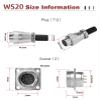 ZBLZGP WS20 6Pin Industrial Wire Connector Panel Mount Waterproof Plug Socket WS20 25A/5A 6 Pin Aviation Power Metal Threaded Soldering Wire to Board Cable view 3