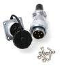 ZBLZGP WS20 6Pin Industrial Wire Connector Panel Mount Waterproof Plug Socket WS20 25A/5A 6 Pin Aviation Power Metal Threaded Soldering Wire to Board Cable view 4