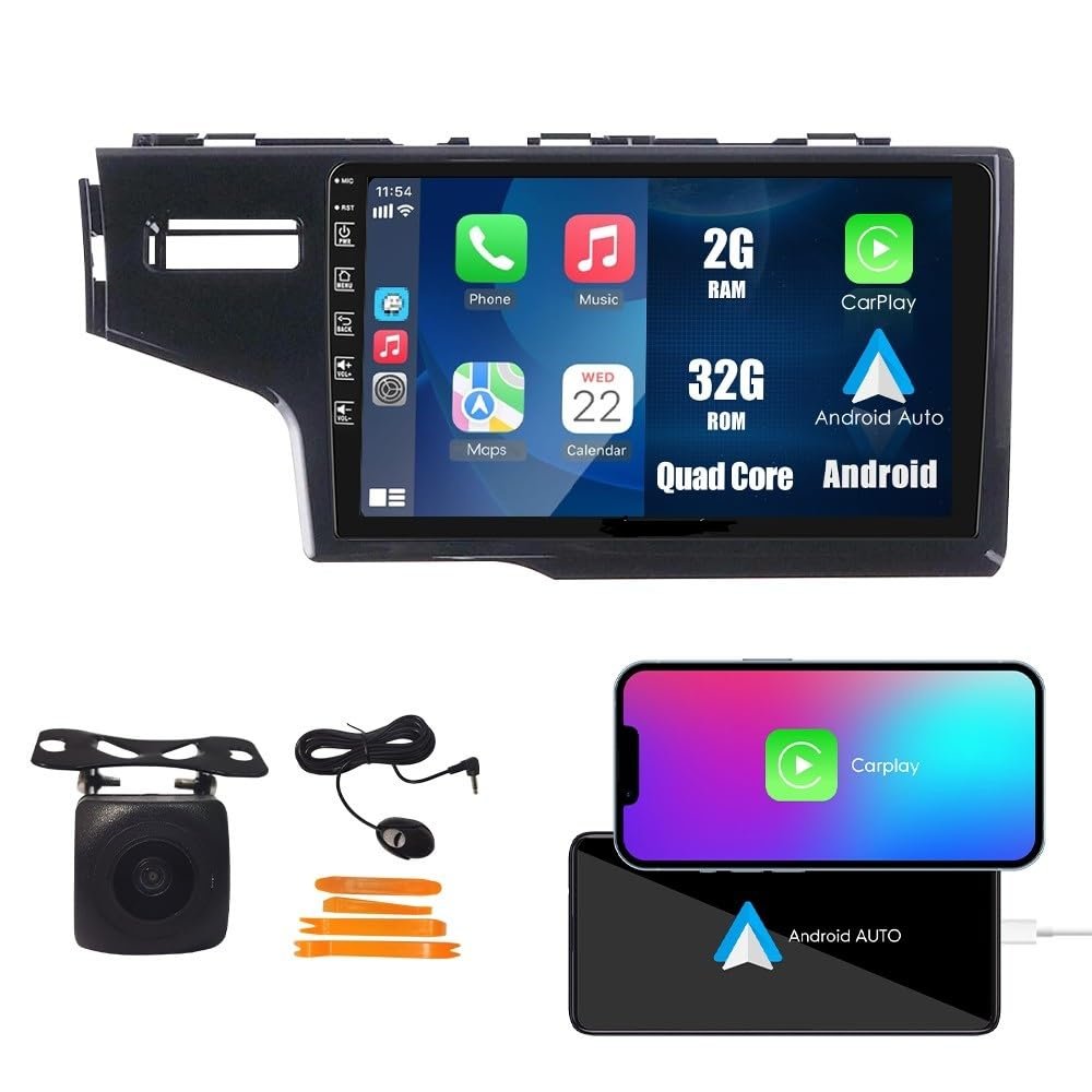 [2G+32G] Carplay Android Auto Touchscreen Autoradio Car Stereo GPS Navigation FM Radio Head Unit WiFi Mirror Link Multimedia Player GPS Radio DSP Forhonda fit 2014-2017