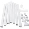 126in Cord Hider Kit, ZhiYo Wire Hiders for TV on Wall, Paintable Cable Management Kit, Wire Cover for Wall Mount TV, White Cable Raceway, Cord Cover Wire Management Kit, 8 x L15.7in W1.18in H0.67in view 1