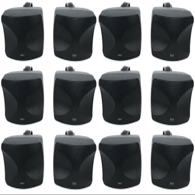 Rockville WET-44 PRO Dual 4" 70V Wall Mount Speakers, Black, 4-Way Swivel, IPX55 Indoor/Outdoor Weatherproof, 45W RMS, 70V Taps (30W/15W/7.5W/3.75W) 6 Ohm, Wide Dispersion, Waterproof Cabinet (6 Item)