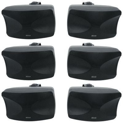 Rockville WET-44 PRO Dual 4" 70V Wall Mount Speakers, Black, 4-Way Swivel, IPX55 Indoor/Outdoor Weatherproof, 45W RMS, 70V Taps (30W/15W/7.5W/3.75W) 6 Ohm, Wide Dispersion, Waterproof Cabinet (3 Item)
