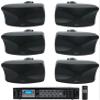 Rockville Bundle: (1) RCS180-6 180 Watt 6 Zone 70v Commercial/Restaurant Amplifier/Bluetooth + (3) Pair WET-44 PRO Dual 4" 4-Way Swivel 70V Commercial Speakers in Black (4 Item) view 1