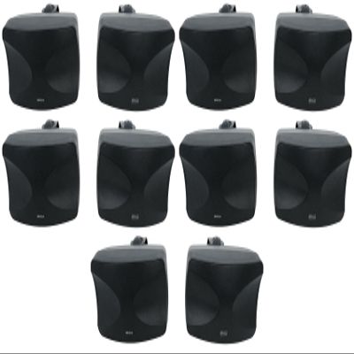 Rockville WET-44 PRO Dual 4" 70V Wall Mount Speakers, Black, 4-Way Swivel, IPX55 Indoor/Outdoor Weatherproof, 45W RMS, 70V Taps (30W/15W/7.5W/3.75W) 6 Ohm, Wide Dispersion, Waterproof Cabinet (5 Item)