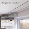 Aluminum Ceiling Curtain Track for Hidden Mount, White Black, Recessed Balcony Sliding Rail for Privacy Divider, Straight Rod with Complete Kit(20ft/609.6cm) view 3