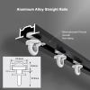 Aluminum Ceiling Curtain Track for Hidden Mount, White Black, Recessed Balcony Sliding Rail for Privacy Divider, Straight Rod with Complete Kit(20ft/609.6cm) view 4