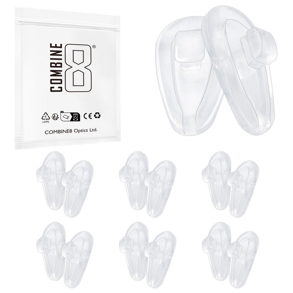 Combine8 6 Pairs Replacement Nose Pads Clear Nose Pieces for Oakley Socket 5.0/Socket 5.5 OX3217 OX3218/Lizard/Barrelhouse OX3173 OX3174/Sway Bar/Limit Switch OX5119 OX5121/Contrail Sunglasses
