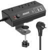 Desk Clamp Power Strip with PD 20W Fast Charging USB C, JXGUCAT 10FT Desktop Mount Power Strip Surge Protector, Removable Extension Cord with 4 Outlets 4 USB Ports, Fit 1.8" Tabletop Edge, Black view 1