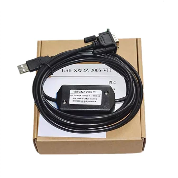 Compatible USB-XW2Z-200S-VH PLC Programming Cable CQM1H CPM2C Series Programming Upload Download Cable Cable Black : 3m