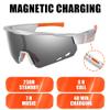 Bluetooth Smart Sports Sunglasses, IPX5 Polarized Audio Sunglasses Magnet Charging Open Ear Cycling Running Bluetooth 5.2 Glasses for Men Orange and Silver view 4