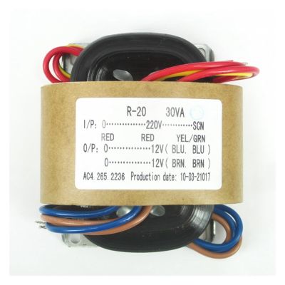 Transformador de corrente R Type Power Transformer 220V 30W 12V+12V R Cattle Audio Transformer Copper Wire transformador