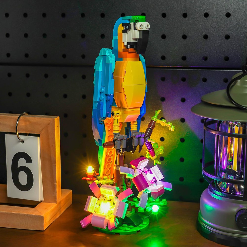 BrickBling Light Kit Compatible with Lego Creator 3 in 1 Exotic Parrot 31136, Creative LED Lighting Compatible with Lego 31136 (No Model, Only Lights)