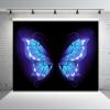 BELECO 10x8ft Fabric Magic Butterfly Wings Backdrop Blue Purple Wings Black Background for Butterfly Theme Party Decorations Kids Adults Artistic Portrait Photoshoot Studio Booth Props view 4