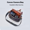 AGDHERSNVX Waxed Canvas Camera Bag DSLR/SLR/Mirrorless Sling Waterproof Purse with Tripod Holder Anti-shock Crossbody Case Compatible for Nikon Canon Sony DarkGray view 3