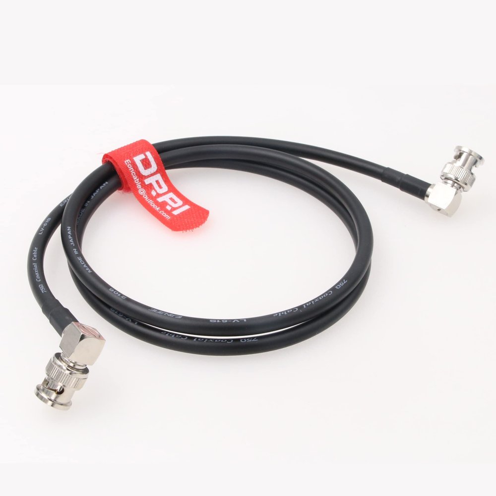 DRRI Canare 12G-SDI 4K UHD Right-Angle BNC to Right-Angle BNC Coaxial Cable for CINEPAD7 Video Monitor