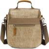 AGDHERSNVX Waxed Canvas Camera Bag DSLR/SLR/Mirrorless Sling Waterproof Purse with Tripod Holder Anti-shock Crossbody Case Compatible for Nikon Canon Sony Khaki view 2