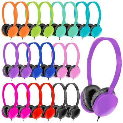 ZNXZXP Classroom Headphones Bulk 30 Pack for School Students,Wholesale Earphones Class Set of Headphones for Students Group Learning, Computer Lab, Library, Online Lesson and Testing Multi Color