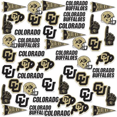 University of Colorado 50ct Vinyl Large Deluxe Stickers Variety Pack - Laptop, Water Bottle, Scrapbooking, Tablet, Skateboard, Indoor/Outdoor - Set of 50