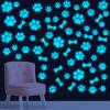 127 Glow in The Dark Dog Paw Stickers Luminous Removable Vinyl Wall Decals for Kids Nursery Bedroom(Blue Light) view 3