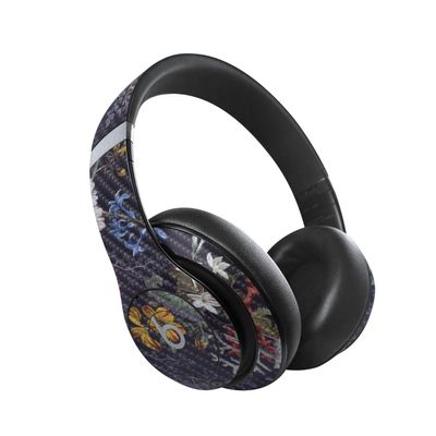 MightySkins Carbon Fiber Skin Compatible with Beats Studio Pro - Midnight Blossom | Protective, Durable Textured Carbon Fiber Finish | Easy to Apply