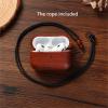 Handmade Natural Wood Case with Wristlet | Full-Body Protective Wood Case for Apple Airpod with Holes for Lanyard (Walnut, Airpod 1/2) view 2