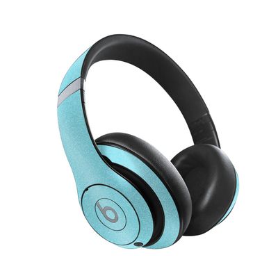 MightySkins Glossy Glitter Skin Compatible with Beats Studio Pro - Solid Baby Blue | Protective, Durable High-Gloss Glitter Finish | Easy to Apply