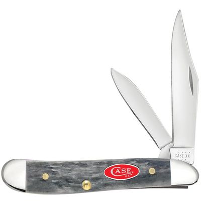 Case XX WR Pocket Knife Peanut, Gray Jigged Bone W/Red Oval Shield, Item #39974 (6220 SS) 2 7/8 Inches Closed