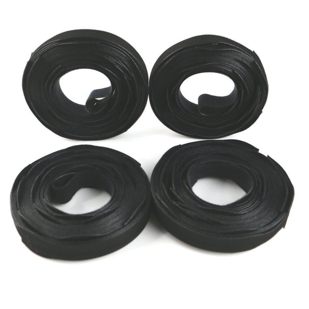 FindTape Hook-N-Loop Quick Tie Cable Ties: 1/2 in. x 8 in. (Black) / 100 straps