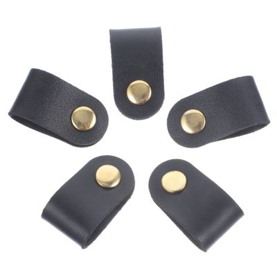 5pcs Artificial Leather Cable Organizer Straps Practical Cord Ties for Headphones Cables and Electronics Stylish and Durable for Home Office Travel and School