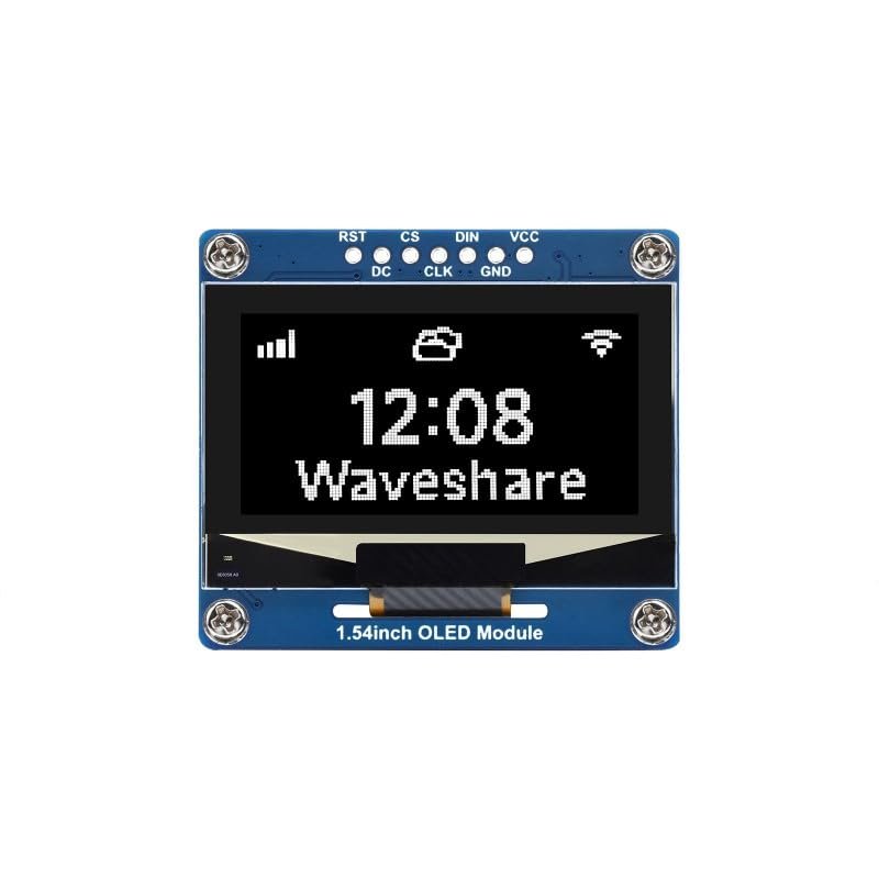 1.54inch OLED Display Module Compatible with Raspberry Pi 12864 Resolution with SPI / I2C Communication Supports Arduino, STM32, ESP32, Jetson Nano White Color