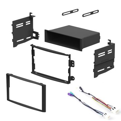 Double DIN Car Stereo Radio Installation Kit with Pocket Compatible with Nissan 350 Z (Dash Kit + Wiring Harness) 2003 2004 2005