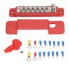 250A DC48V Busbar Terminal Block with Cover Cars Vehicles Boats Electrical Equipment Power Distribution Terminal Block M8 12 Position Studs Battery Junction Post Kit (Red) view 3