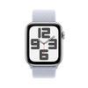 Apple Watch SE (2nd Gen) [GPS 44mm] Smartwatch with Silver Aluminum Case with Winter Blue Sport Loop. Fitness & Sleep Tracker, Crash Detection, Heart Rate Monitor, Carbon Neutral view 2