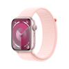 Apple Watch Series 9 [GPS 45mm] Smartwatch with Pink Aluminum Case with Pink Sport Loop. Fitness Tracker, Blood Oxygen & ECG Apps, Always-On Retina Display, Carbon Neutral view 1