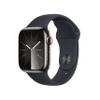 Apple Watch Series 9 [GPS + Cellular 41mm] Smartwatch with Graphite Stainless Steel Case with Midnight Sport Band S/M. Fitness Tracker, Blood Oxygen & ECG Apps, Always-On Retina Display view 1
