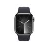 Apple Watch Series 9 [GPS + Cellular 41mm] Smartwatch with Graphite Stainless Steel Case with Midnight Sport Band S/M. Fitness Tracker, Blood Oxygen & ECG Apps, Always-On Retina Display view 2