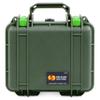 ColorCase Pelican Protector 1300 Case OD Green - Small Size Waterproof Case with Pick & Pluck Foam & Convoluted Lid Foam - Lime Green Latches view 1