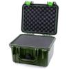 ColorCase Pelican Protector 1300 Case OD Green - Small Size Waterproof Case with Pick & Pluck Foam & Convoluted Lid Foam - Lime Green Latches view 2