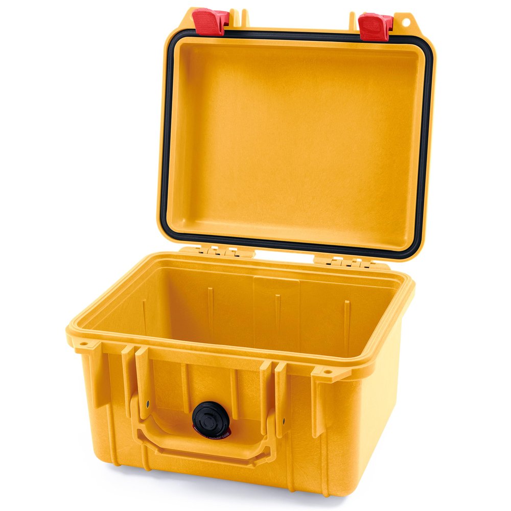 ColorCase Pelican Protector 1300 Case Yellow - Small Size Waterproof Case (Case Only) - Red Latches