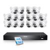 ZOSI 24CH 4K PoE Security Camera System with Face/Person/Vehicle Detection,16 Port 24CH 8MP NVR with 4TB HDD,2 Way Audio,Night Vision,16x 4K Outdoor IP Dome Cameras,Dual Disk-Backup for 24/7 Recording view 1