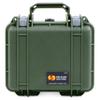 ColorCase Pelican Protector 1300 Case OD Green - Small Size Waterproof Case with Pick & Pluck Foam & Convoluted Lid Foam - Silver Latches view 1