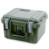 ColorCase Pelican Protector 1300 Case OD Green - Small Size Waterproof Case with Pick & Pluck Foam & Convoluted Lid Foam - Silver Latches view 3